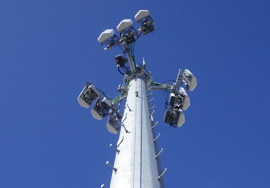 A close-up view of a cellular tower that Bothwell Corp. installed at California High School in San Ramon.